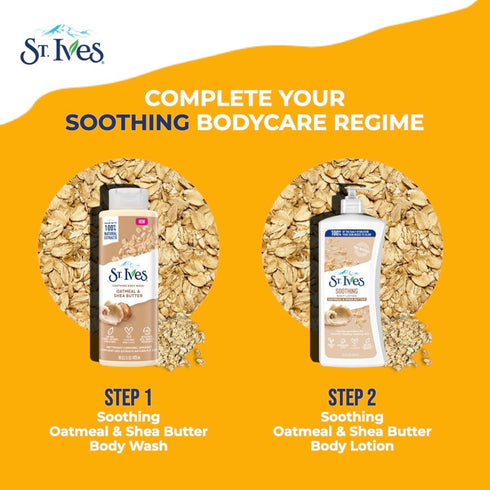 St. Ives Soothing Body Wash Moisturizing Cleanser Oatmeal & Shea Butter, 16 oz
