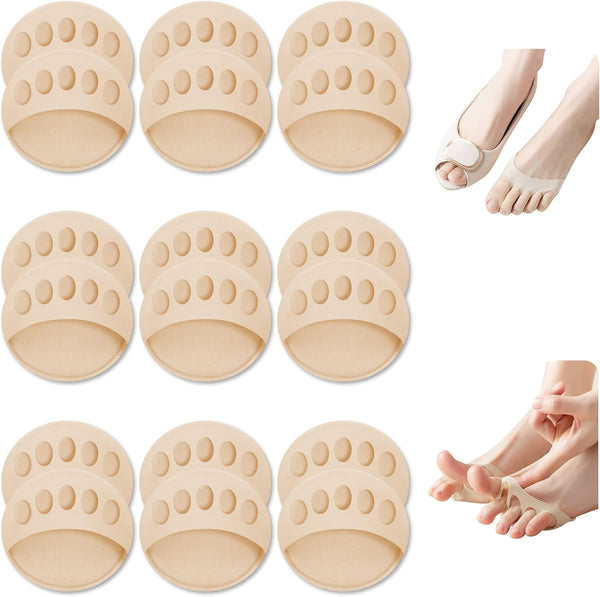 18 Packs Metatarsal Pads, Ball of Foot Cushions for Pain Relief, High Heels Toe Pads for Men Women, Invisible Socks