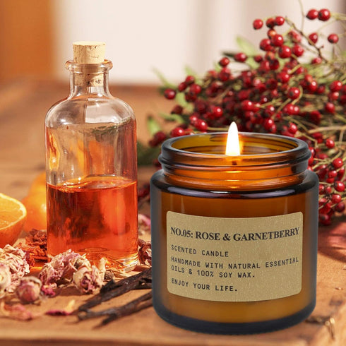 MOULENGGU 6 Pack Set Candles for Home Scented Aromatherapy Candle Gift for Women Soy Wax Long Lasting Amber Jar Candles