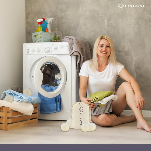 Wool Dryer Balls, 6 Pack - Natural Fabric Softener for Laundry, 100% Organic, Reusable for 1000+ Loads, Baby Safe