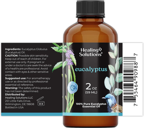 Healing Solutions Eucalyptus Essential Oil, 2 Fluid Ounces