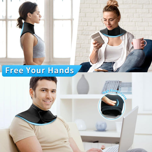 Neck Ice Pack Wrap, Reusable Gel Ice Pack for Neck and Cervical Injuries Pain Relief, Flexible Cold Hot Compress Therapy