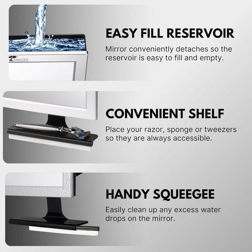 ToiletTree Products Fogless Shower Mirror with Squeegee, Adjustable Anti-Fog Bathroom Mirror