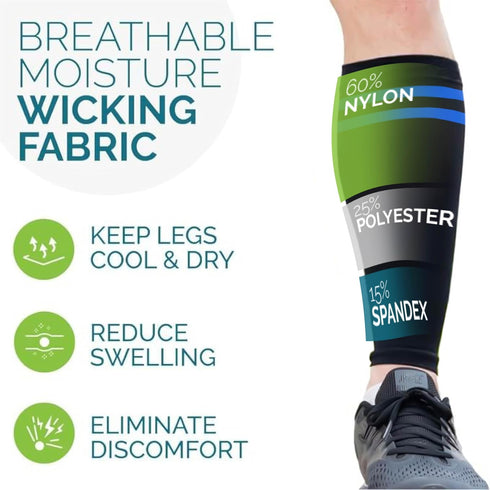 Calf Compression Sleeves for Men & Women, Footless Compression Socks for Runners, Shin Splints, Calf Pain Relief