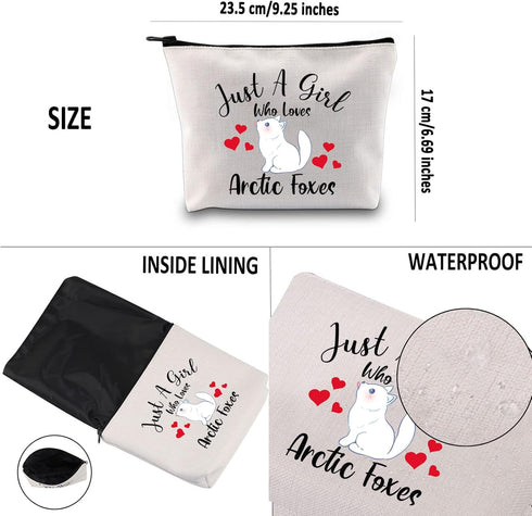 G2TUP Arctic Foxes Gift Makeup Bag - Arctic Foxes Lover Cosmetic Bag, Zipper Travel Bag