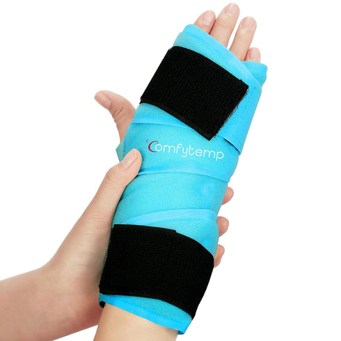 Comfytemp Wrist Ice Pack Wrap, 33" Full Hand & Wrist Brace for Carpal Tunnel Relief, Reusable Compression Support