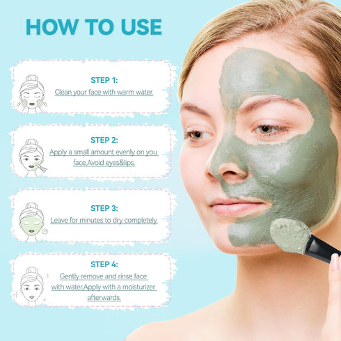 Turmeric Vitamin C Clay Face Mask - Dead Sea Mud Mask, Facial Skin Care Sets for Women & Men, 2.5 OZ each