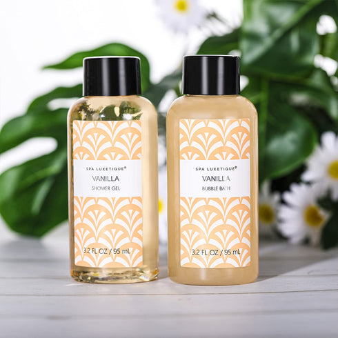 Spa Luxetique Spa Gifts for Women, 6pc Vanilla Gift Set with Body Lotion, Shower Gel, Bubble Bath, Hand Cream