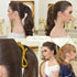 RC ROCHE ORNAMENT 6 Pcs Bow Ribbon Hair Clip Claw, Women Banana Ponytail Holder, Classic Multicolor
