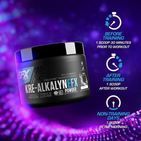 EFX Sports Kre-Alkalyn EFX Powder | pH Correct Creatine Monohydrate Supplement | 66 Servings (Unflavored)