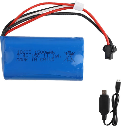 Vvsialeek 7.4V 1500mAh Rechargeable Batteries Lithium ion Battery with SM-2P Connector for Electronics