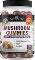 Mushroom Gummies for Adults - 10-in-1 Functional Supplement for Mood and Focus, Vegan Raspberry Flavor, 60 Count