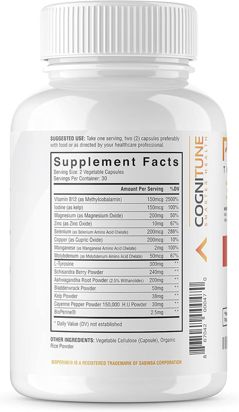 Thyroid Support Complex Supplement - Boost Energy, Focus, Metabolism for Women and Men