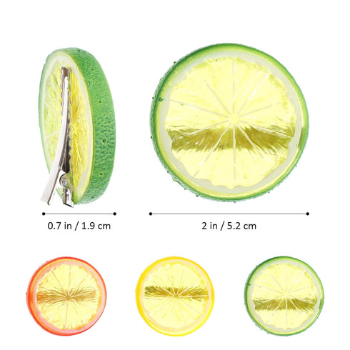 NOLITOY 3pcs Cute Lemon Hair Clips, Realistic Hairpin Barrettes for Girls & Women