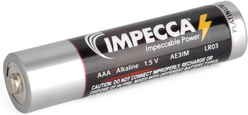 Impecca (100-Pack) 100-Count LR3 AAA Batteries, All Purpose Alkaline Batteries High Performance AAA Battery Long
