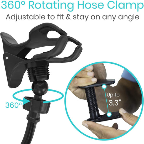 Vive CPAP Hose Holder for Bed - Adjustable Clamp Stand for CPAP Tubing, Prevents Tube Leakage and Tangle