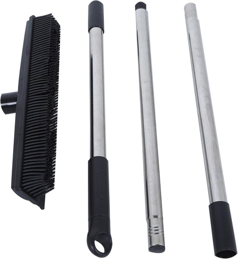 Multifunction Telescopic Floor Carpet Broom - Carpet Hair Removal Tool for Pet Hair Dust Removal (Black)