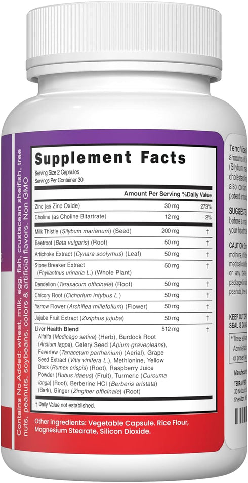Liver Cleanse Detox Milk Thistle Supplement 1000mg, High Potency with 22 Ingredients - Natural Detoxifier & Regenerator