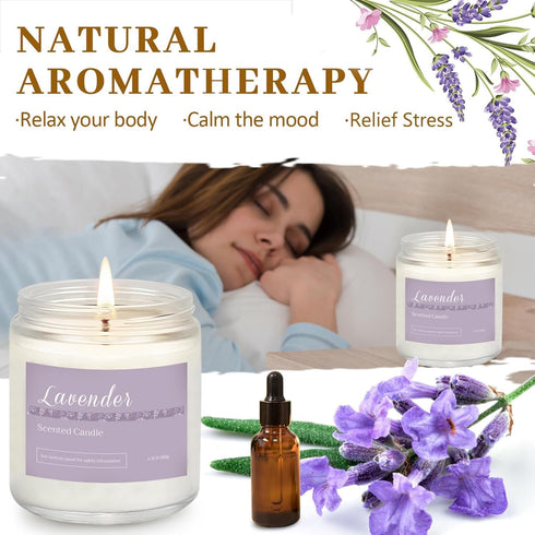 6 Pack Scented Candles for Home - Aromatherapy Gifts Set for Women, Lavender Candle, 37.8 oz