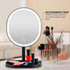 OVENTE 9" Rechargeable Lighted Tabletop Makeup Mirror, 1X Magnifying with 10X Mini Magnetic Mirror, Black