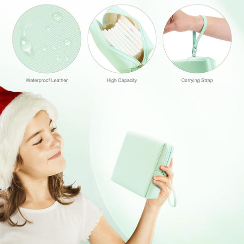 Teircno Sanitary Napkin Period bag for Women, Sanitary Napkin Storage Bag, PU Leather Sanitary Pad Bags Pounch
