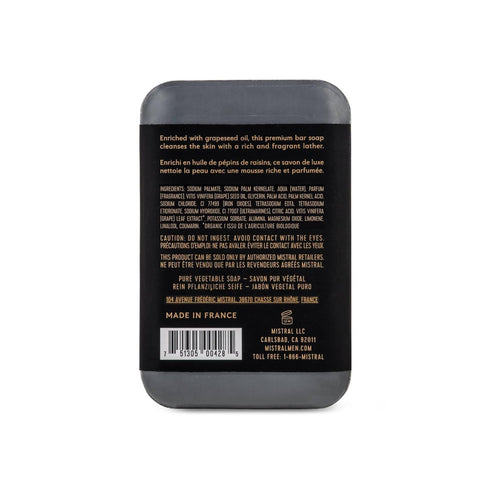 Mistral Black Amber Luxury Bar Soap for Men, Natural Moisturizing Triple-Milled Soap, 8.8 oz