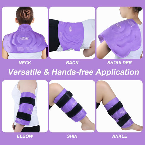 REVIX 20" XXXL Ice Pack for Knee Pain Relief, Large Reusable Cold Packs for Injuries, Purple