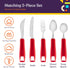 Special Supplies Adaptive Utensils Set, 5-Piece Non-Slip Handles for Hand Tremors, Arthritis, or Elderly Use