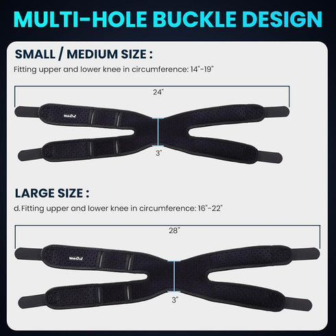 Welnove Patellar Tendon Support Strap - 2 Pack Knee Braces for Men and Women, Adjustable Knee Strap for Pain Relief