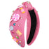 Knotted Headband for Women - Lollipop Candy Charms Crystal Jeweled Top Knot Hairband, Funny Gifts for Girls