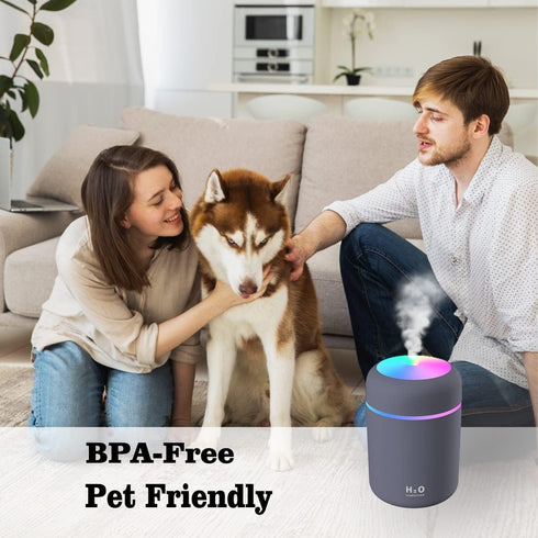 Colorful Cool Mini Humidifier, Essential Oil Diffuser, USB Personal Desktop Humidifier, Navy Blue