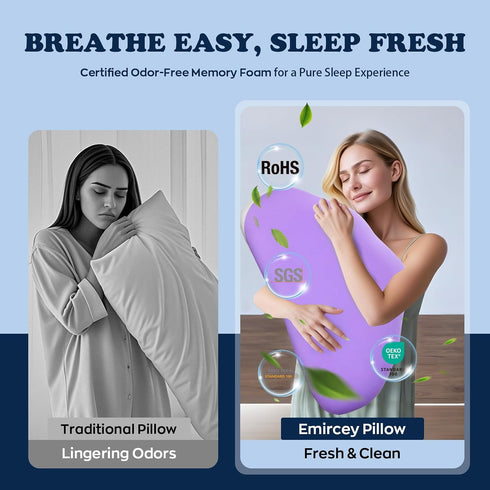MIMCAT Cloud Contour Memory Foam Pillow Ergonomic Design for Sleeping Comfortably and Reducing Snoring Neck