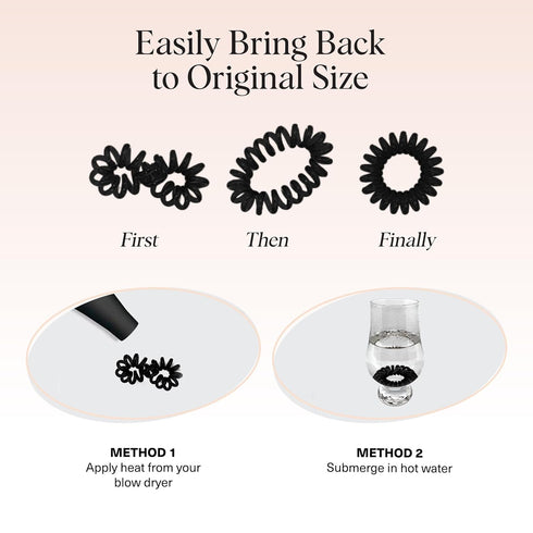 Kitsch Spiral Hair Ties for Women, 8 pcs, No Crease Hair Tie, Coil Hair Ties for Thick and Thin Hair, No Damage
