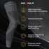 NEENCA Compression Leg Sleeve - Long Knee Sleeve, Ultra-thin Leg Sleeve with Graphene Ions Infused Fabric for Knee Pain
