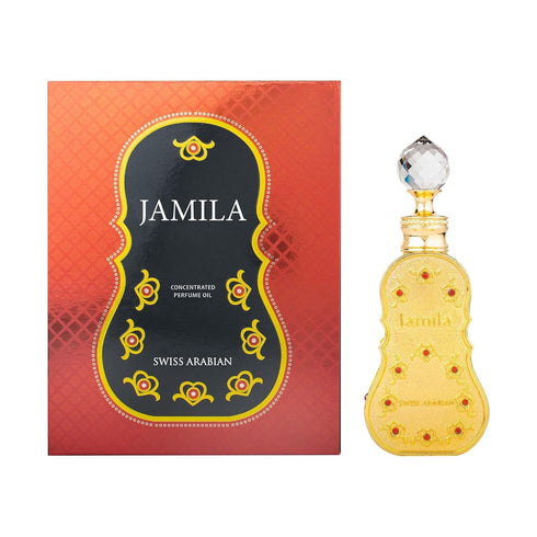 Swiss Arabian Jamila - Luxury Personal Perfume Oil Fragrance from Dubai - Long Lasting Seductive Aroma - 0.5 Oz