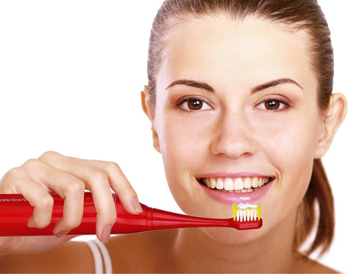 Pursonic S430 SmartSeries Electronic Power Rechargeable Sonic Toothbrush, 12 Brush Heads Included, Red