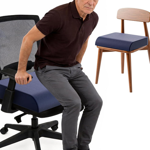3-Layer 18x16''x4''(Grey) Gel-Infused Memory Foam Wheelchair Cushions, Breathable Pad for Recliner, Office Chair,Desk