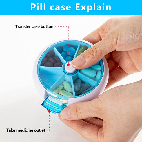 Pill Organizer Travel Pill case for Purse Portable Medicine case Small Weeks Pill Box for Vitamins/Fish