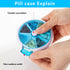 INVODA Weekly Pill Organizer, 7 Day Pill Dispenser with Push Button Rotate, 3 Times Medicine Planner (Blue+Bag)
