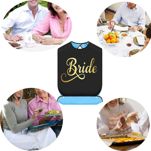 Wedding Party Bibs with Crumb Catcher - Fun Gag Gifts for Bridal Showers