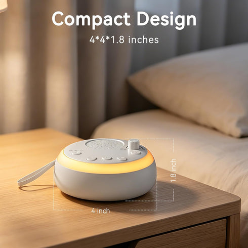 SPLENPAW 16 3 3 Portable White Noise Machine with Soothing Sounds & Color Night Light - Memory Function, Timers