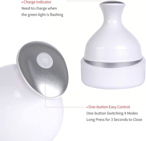 YIFA 4 Electric Scalp Massager Portable Handheld Head Massager with Heads for Your Stress Relax and Full Body Massage