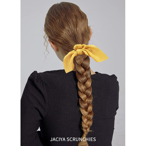 Jaciya Satin Silk Scrunchies - Women's Hair Ties for Ponytails, Thick Hair, No Damage