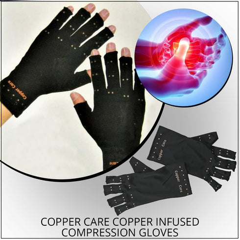Copper Care Copper Infused Compression Gloves, Large, XLarge, XXLarge (One Pair)