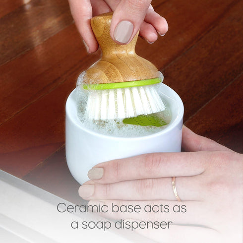 Full Circle Bubble Up Dish Brush, Green - Pack of 6