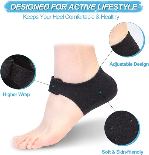 Thicker Heel Cushion Cups for Heel Pain Relief, Updated Plantar Fasciitis Heel Supports Inserts for Pressure Sores
