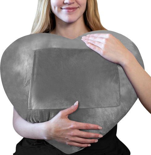 Zomaple Open Heart Surgery Pillow + Gel Pack, Grey Eases Chest Pressure