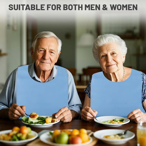 varlldibao Adult Bibs for Men & WomenAdjustable Silicone Adult BibWashable Waterproof Bib for Elderly with Crumb