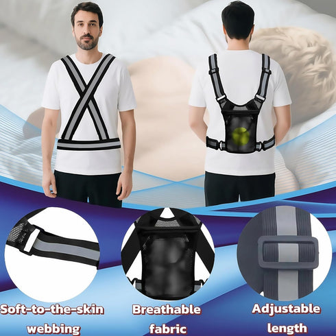 LJHYSD Sleep Position Trainer, Positional Sleep Apnea Device with Adjustable Vest & Ball - Prevent Back Sleeping