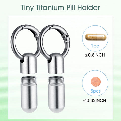 Qianyu 2 PCS Small Pill Case Micro Keychain Pill Holder Portable Waterproof Container Tiny Pocket Medicine Organizer